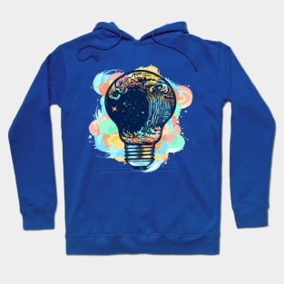 Storm in a light bulb color tattoo. Great outdoors. Symbol of adventures boho style water color splashes Hoodie